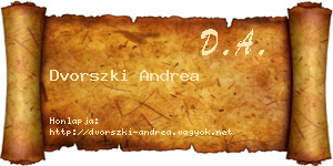 Dvorszki Andrea névjegykártya