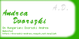 andrea dvorszki business card
